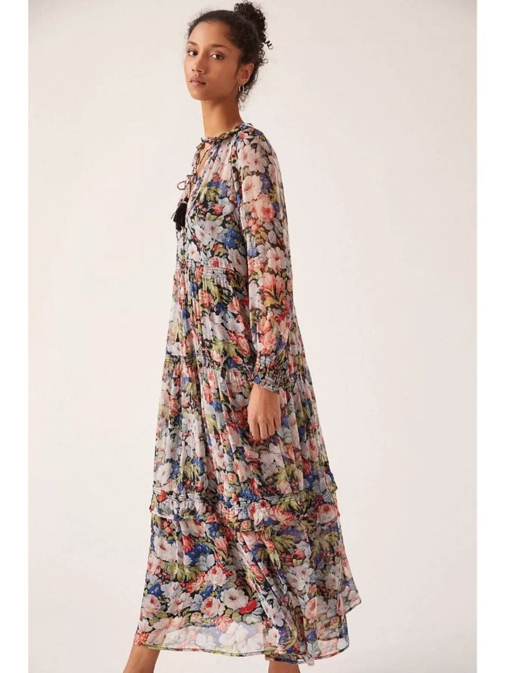 Anthropologie The Marais Printed Chiffon Maxi Dress Size Small 36688 - Picture 2 of 11